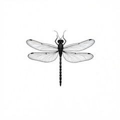 Detailed illustration of a dragonfly on a white background  
