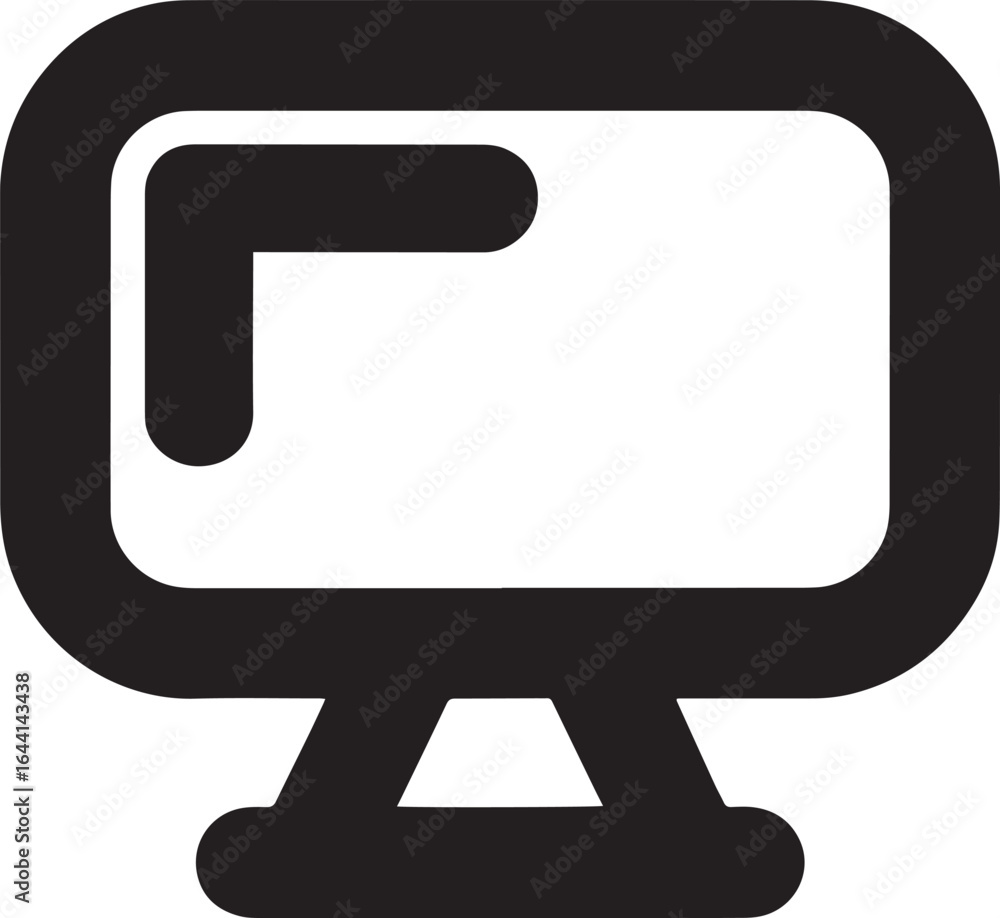 Aufkleber computer monitor with arrow icon vector: modern display screen symbol for technology designs