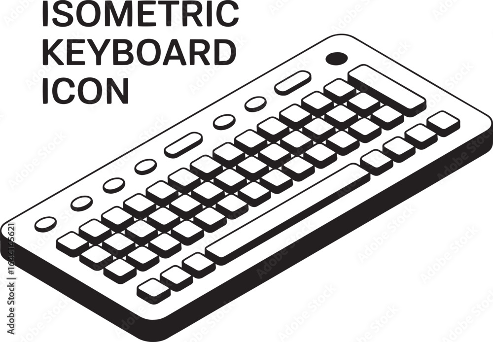 Aufkleber isometric keyboard icon vector illustration for ui design and tech projects with modern style