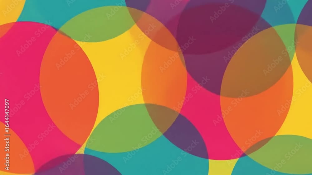Poster abstract seamless pattern of overlapping circles in vibrant colors for modern background designs and