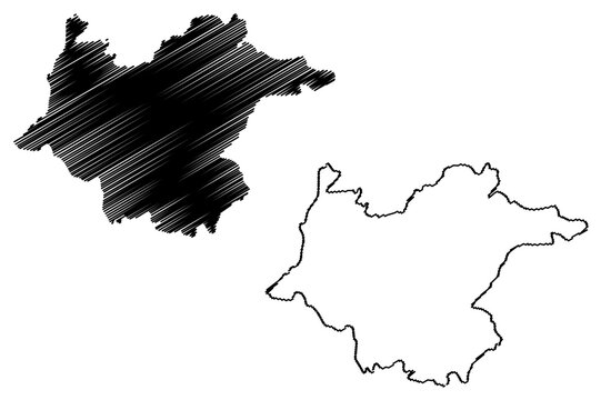 Lambay island (Republic of Ireland, Irish Sea) map vector illustration, scribble sketch Isle of Reachrainn map
