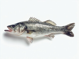 Fototapeta premium Bass Fish Isolated on White Background