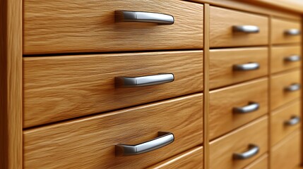 Wooden Dresser Oak texture Furniture closeup.