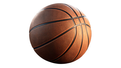 Fototapeta premium A basketball with black lines isolated against a plain space on transparent background