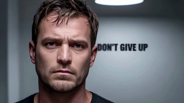 Determined Man Facing Challenges - Don't Give Up