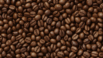Fototapeta premium Seamless and Detailed Photorealistic Pattern of Roasted Coffee Beans, Perfect for Backgrounds and Textures