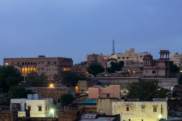 View of Mandawa village skyline in Jhunjhunu district Shekhawati region Rajasthan India