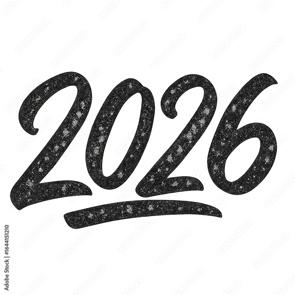 Aufkleber the glittering numeral 2026 in a stylish script, a captivating symbol representing a future year. pe