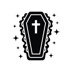 Obraz premium A single vector silhouette of a Coffin Sandwich, styled for a fun and spooky Halloween theme