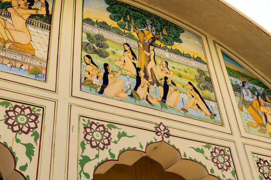 Shekhawati frescoes or Haveli wall paintings  created during the 18th and 19th centuries in Shekhawati region of Rajasthan.