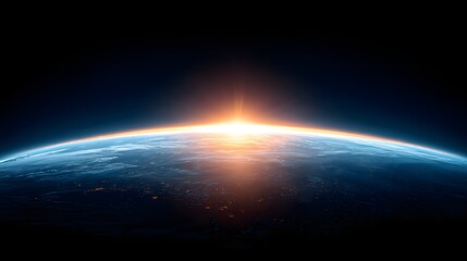 Obraz premium Earth rising at sunrise viewed from space.