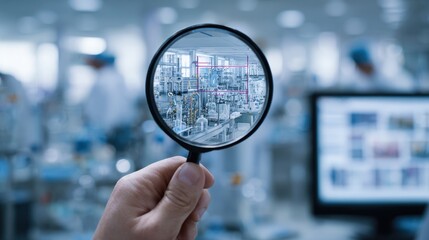 Medium frame on hacker documenting IoT pump security breach findings rest of the hospital lab equipment out of focus illustrating threat analysis on medical devices.