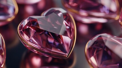 A beautiful, multicolored crystal heart reflecting vibrant hues, set against a bokeh background, symbolizing love and romance.