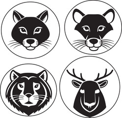 Fototapeta premium Wild Animal Icons