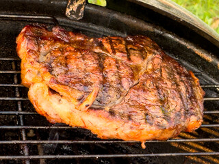 Ribeye steak on the grill