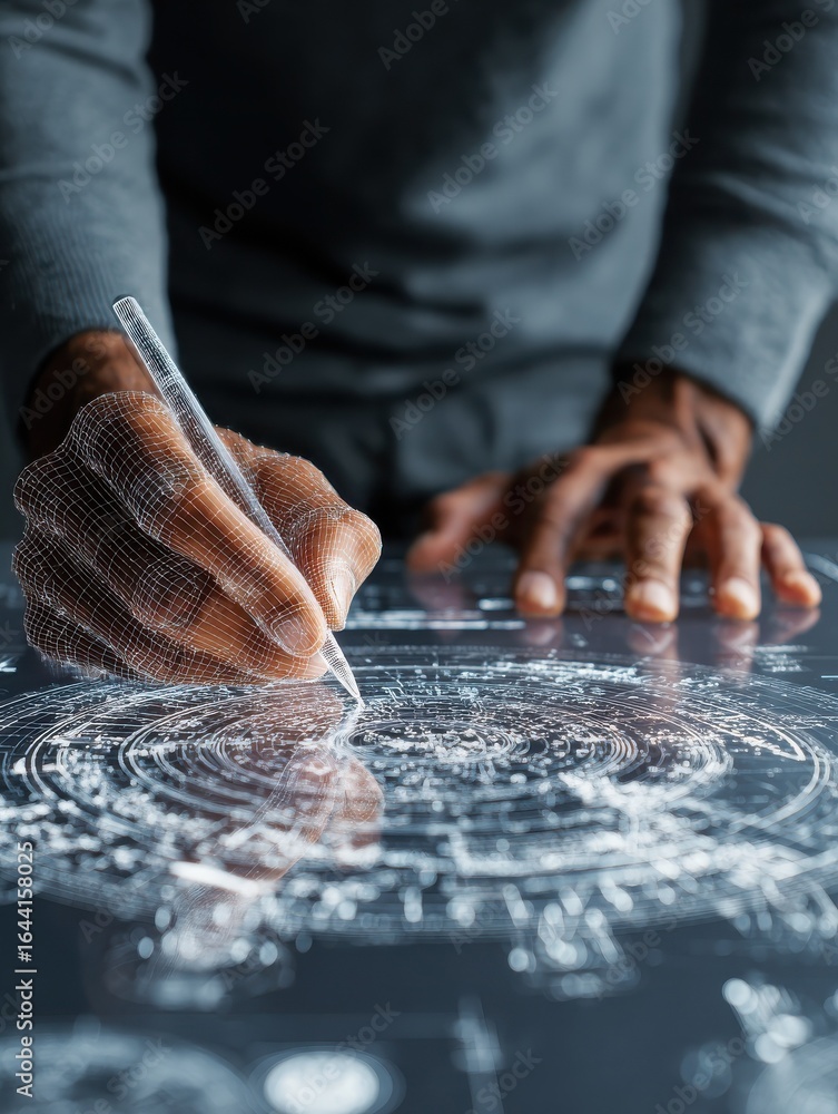 Poster innovation drive engineer working on a hightech project stock photo concepts