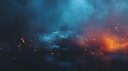 Fototapeta premium Colorful sparks against a dramatic sky.