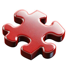Obraz premium Red jigsaw puzzle piece representing problem solving