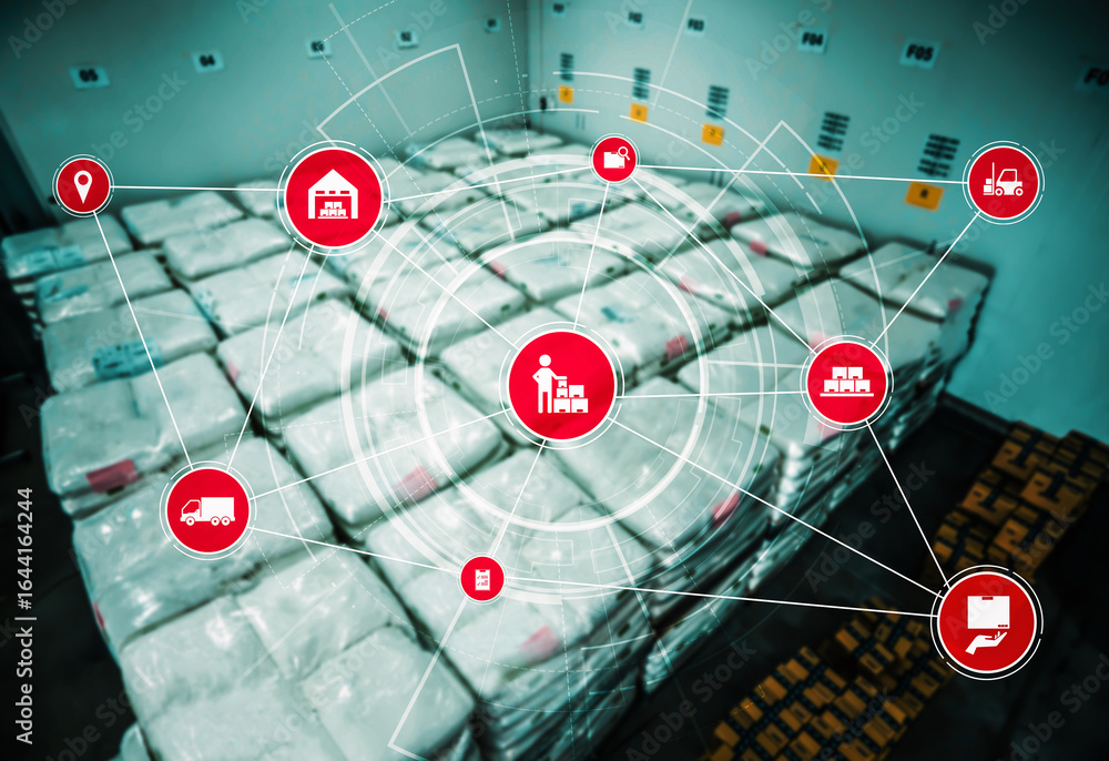 Poster smart warehouse management system with innovative internet of things technology to identify package 