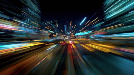 Night City Lights: A Symphony of Motion and Color