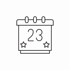 icon vector  23 february calendar 