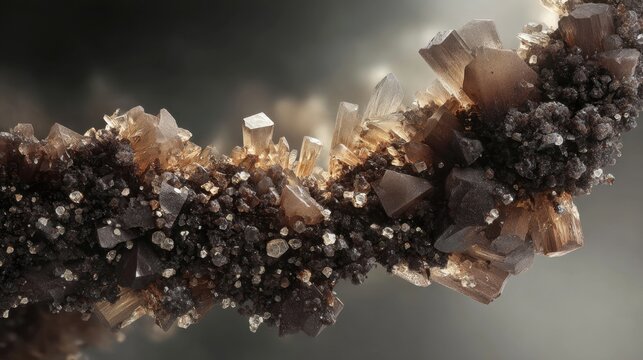 Detailed Microscopic View of Glauconite Mineral Formation Under a Microscope