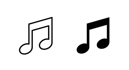 Musical Note VECTOR Icons Simple Black and White Designs for Your Projects