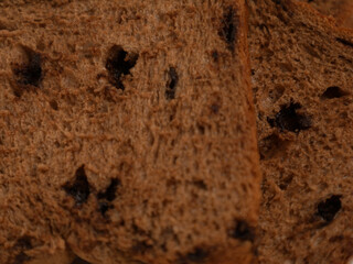 Chocolate loaf bread on white background