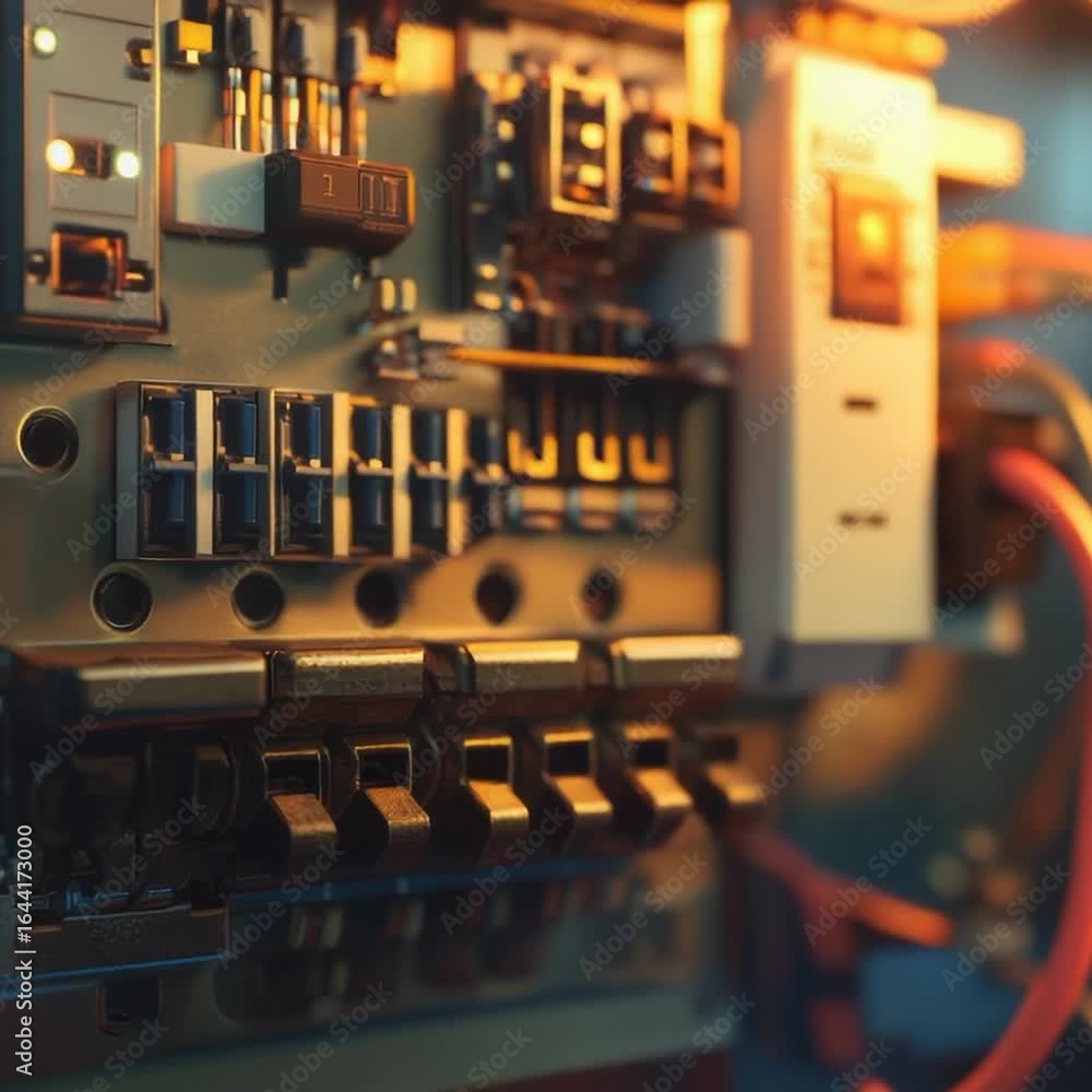 Aufkleber a close-up view of a circuit board featuring several switches and electronic components