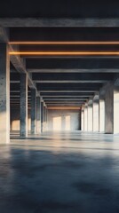 Fototapeta premium Modern Concrete Architecture Interior Design Sunlight Empty Space