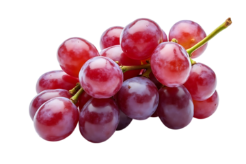  red grapes isolated on transparent background