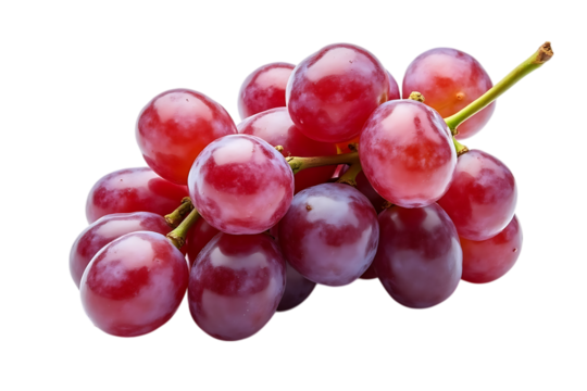 red grapes isolated on transparent background