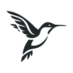Obraz premium Stylized hummingbird silhouette in flight with elegant wing detail