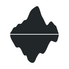 Monochrome mountain landscape minimal art with reflective symmetry