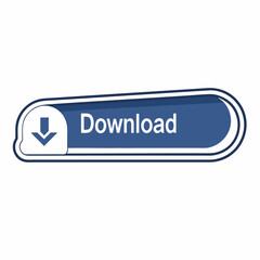 Download Button Icon – Blue Web Interface Vector Design