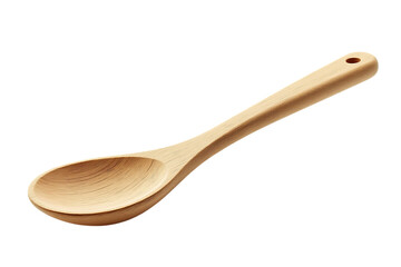  simple wooden spoon for cooking and serving food, isolated on transparent background