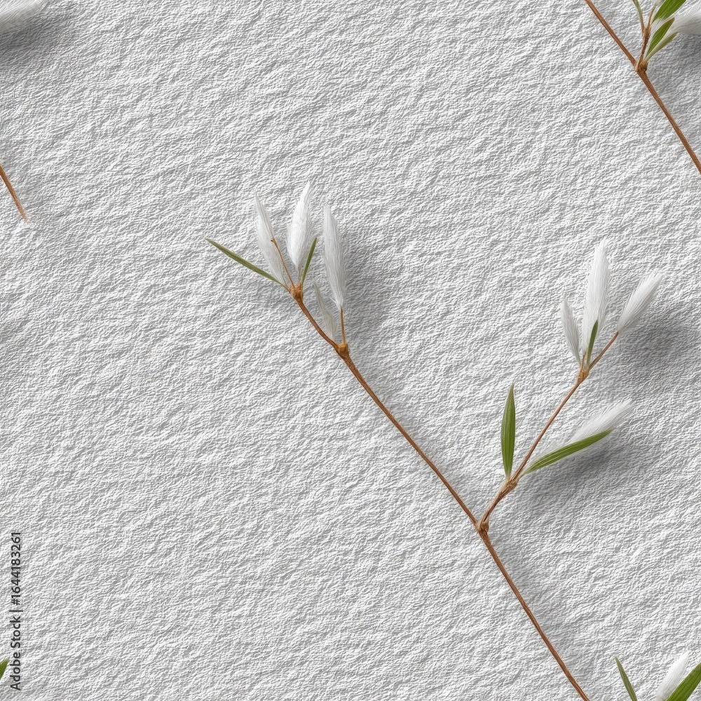 Poster intricate white flowers with gold leaves create a sophisticated and seamless background ideal for va
