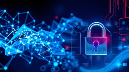 Digital illustration symbolizing cyber security and data protection