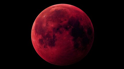 Obraz premium A vivid, red moon against a black background.