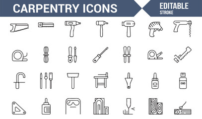 Vector Carpentry Tools Set: Essential Gear for Woodworking Professionals