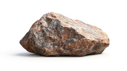 Obraz premium Isolated rock, earth tone, natural, geology, white background