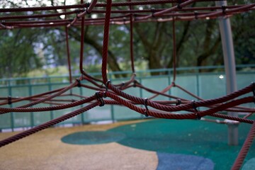 rope net on a children's playground.