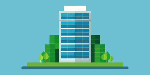 elegant corporate high rise vertical greenery