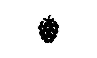 Raspberry glyph icon. Blackberry or dewberry simple black silhouette. Vector fruit symbol, isolated single icon  64x64