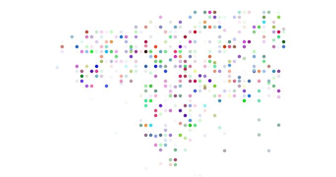 Guinea Bissau map made of flowing digital particles
