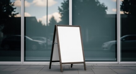 Blank AFrame Signage Mockup in Urban Setting.