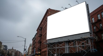 Blank Billboard in Urban Cityscape Setting 1.