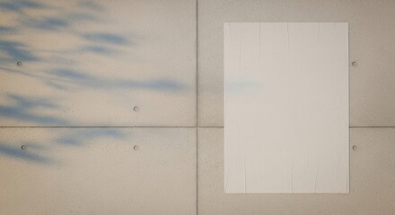 Blank Poster on Concrete Wall Mockup.