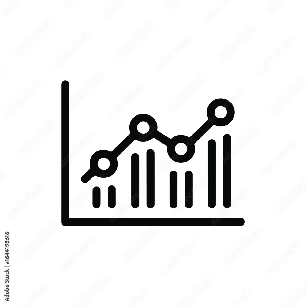 Poster progress chart illustrating growth and success with data analysis and statistical interpretation vis
