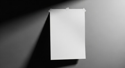 Blank White Paper Sheet on Wall Mockup.